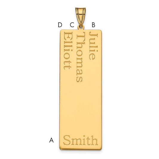 14K Yellow Gold 3 Name Family Pendant