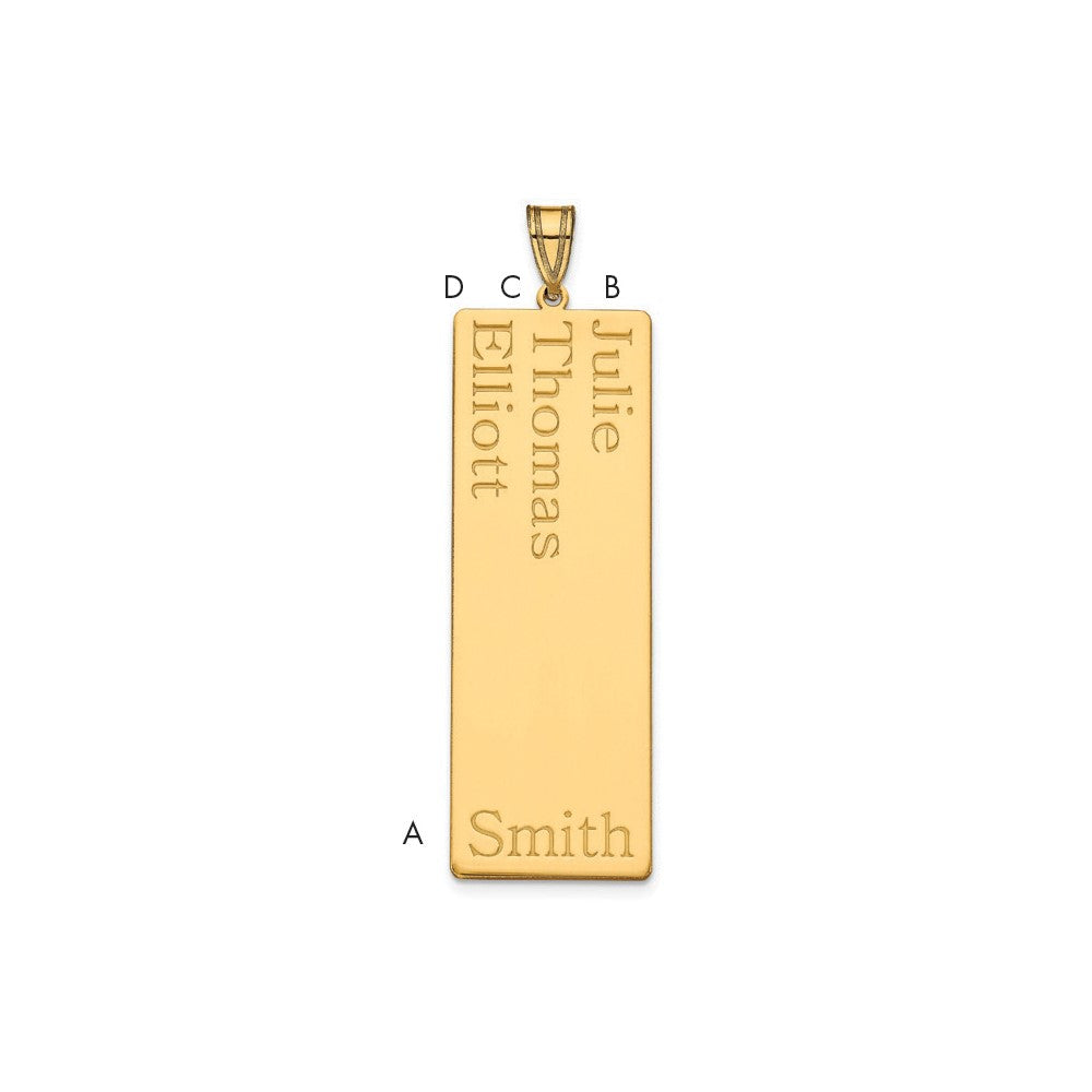 Gold Plated Sterling Silver/Gold 3 Name Family Pendant