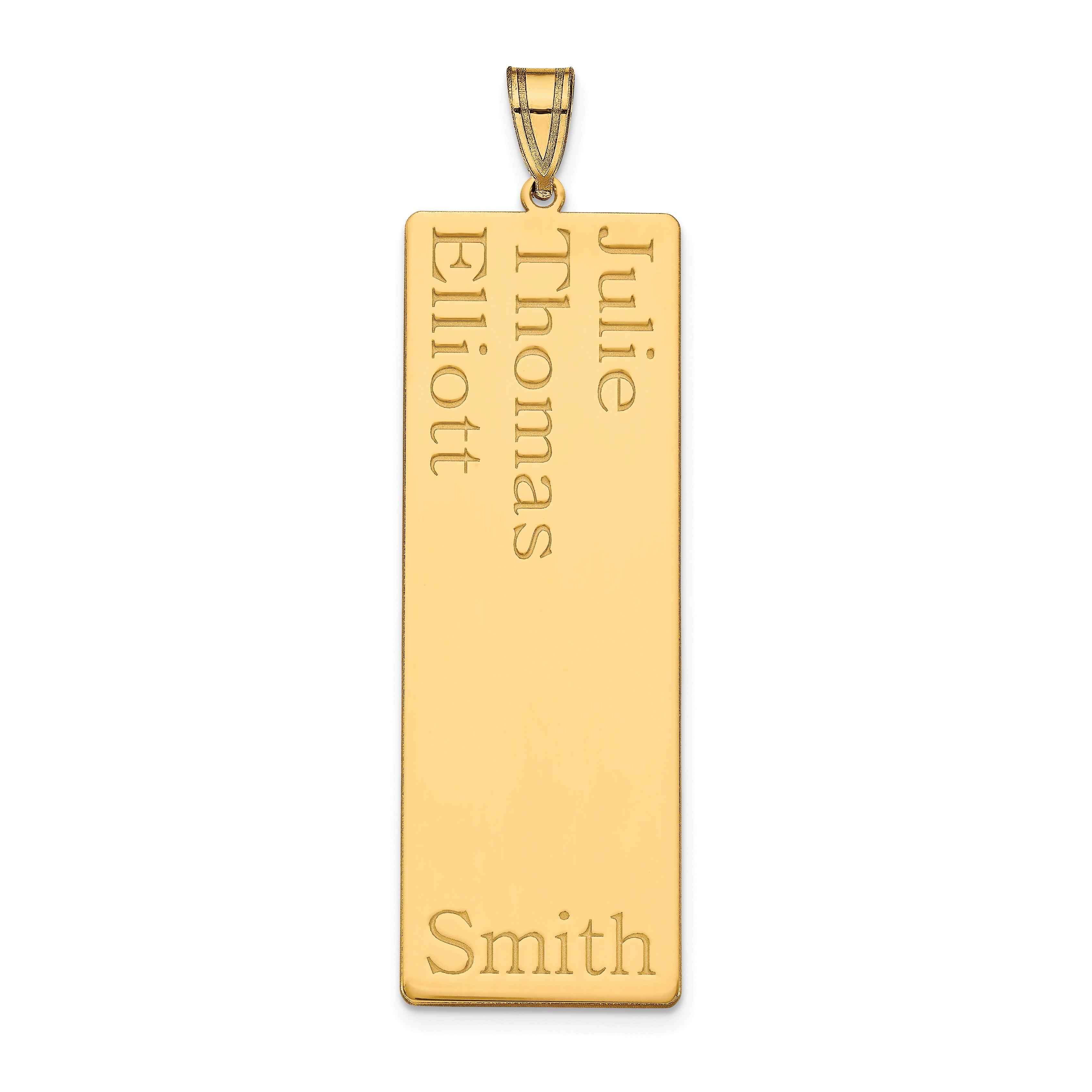 14K Yellow Gold 3 Name Family Pendant