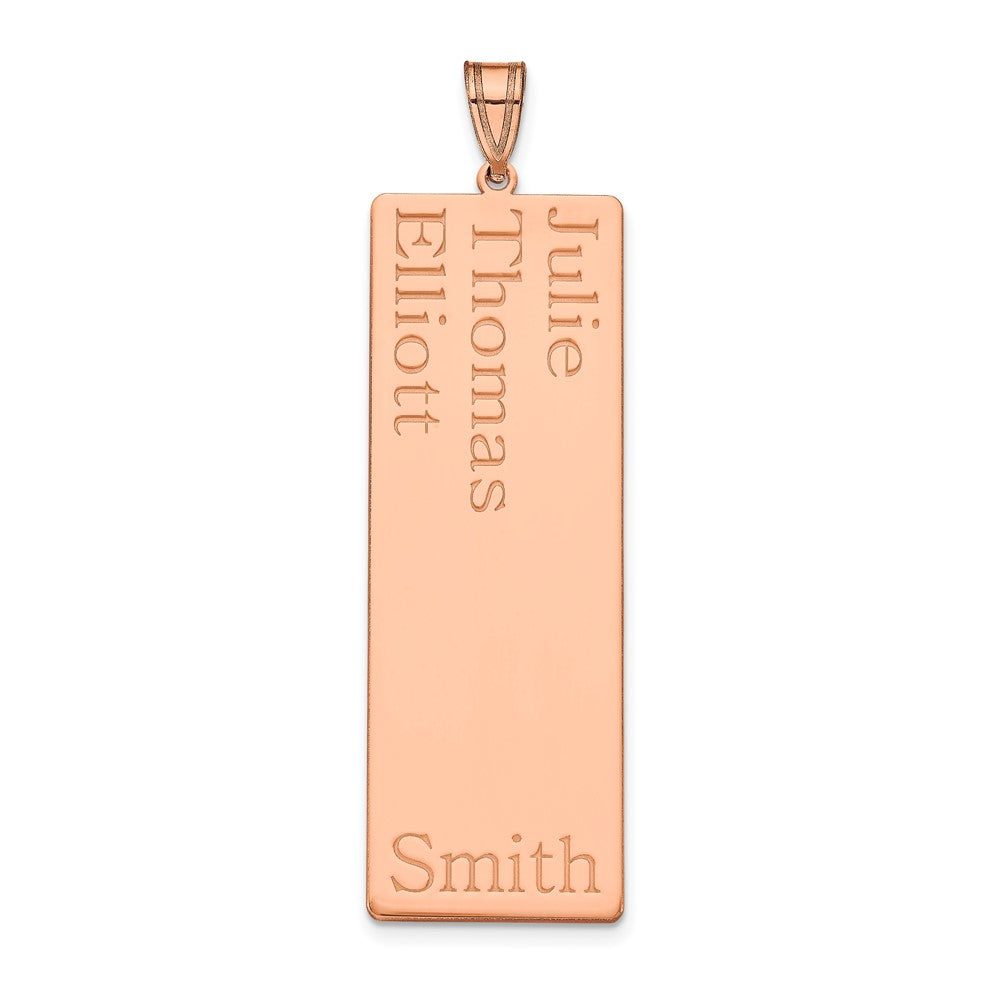 14K Rose Gold 3 Name Family Pendant