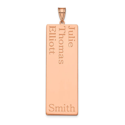 14K Rose Gold 3 Name Family Pendant