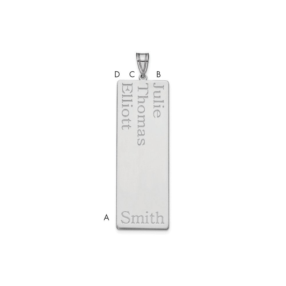 14K White Gold 3 Name Family Pendant
