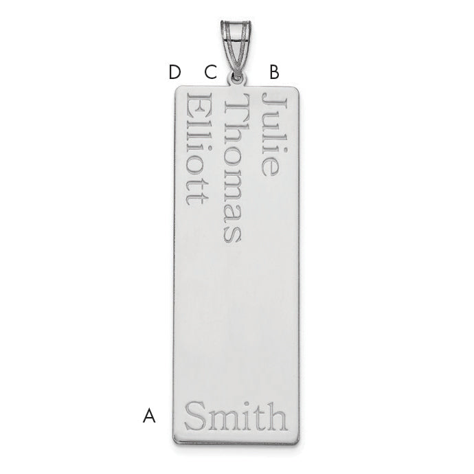 14K White Gold 3 Name Family Pendant