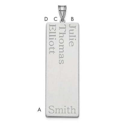 14K White Gold 3 Name Family Pendant