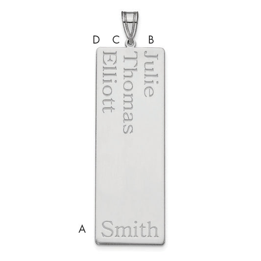14K White Gold 3 Name Family Pendant
