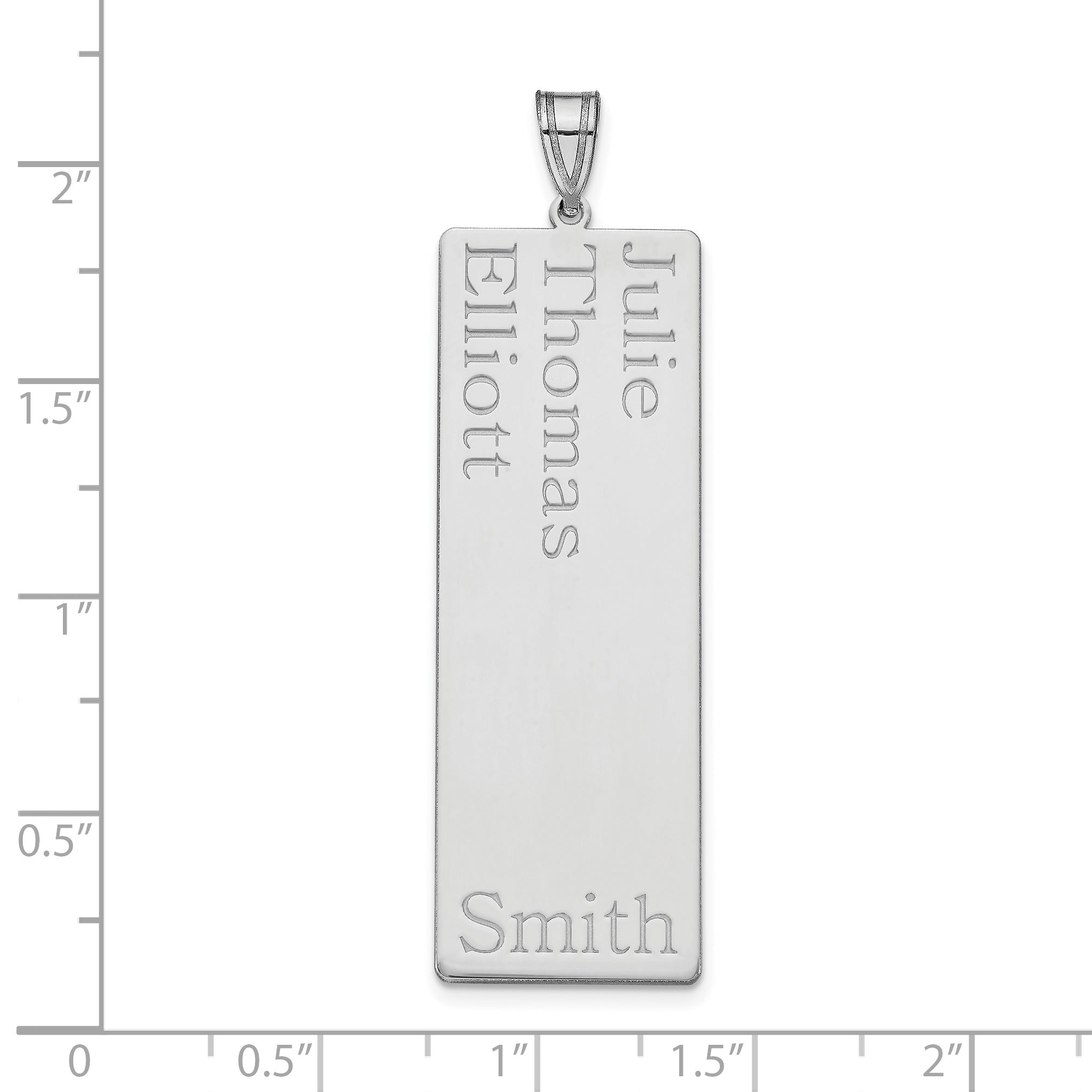 14K White Gold 3 Name Family Pendant