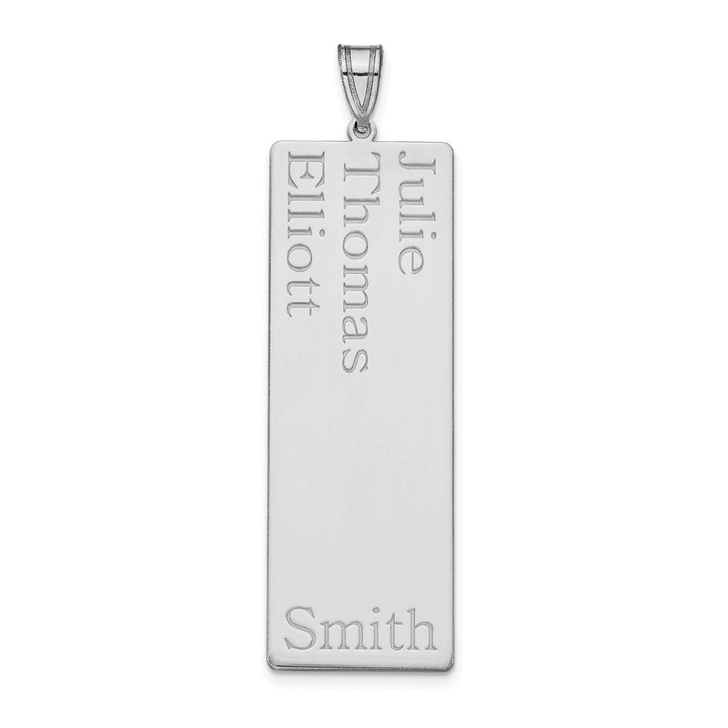 Sterling Silver Silver/Rhodium Plated 3 Name Family Pendant