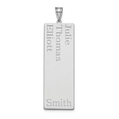14K White Gold 3 Name Family Pendant