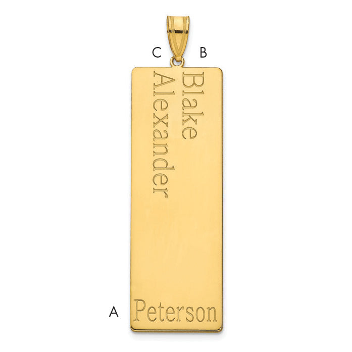 14K Yellow Gold 2 Name Family Pendant