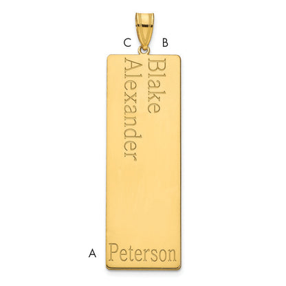 14K Yellow Gold 2 Name Family Pendant