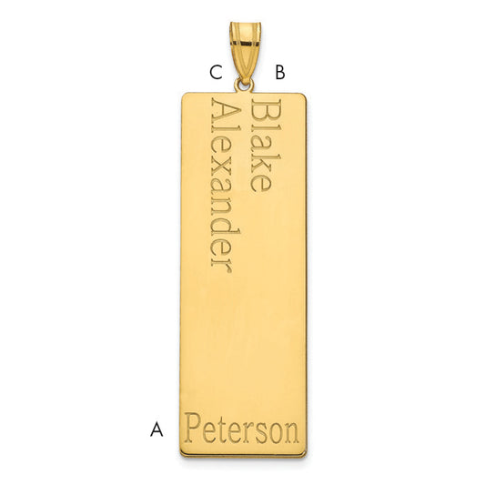 14K Yellow Gold 2 Name Family Pendant