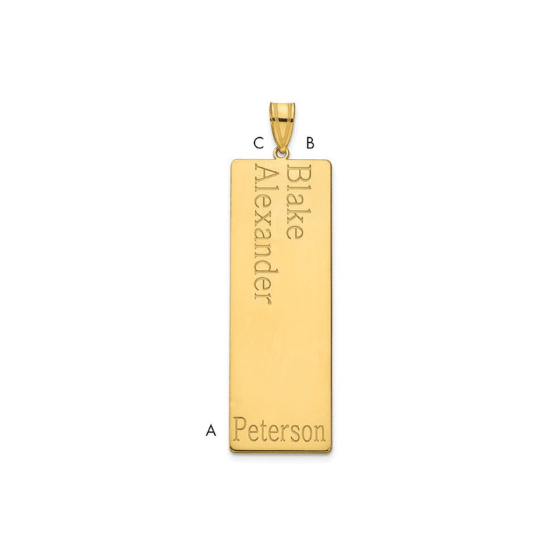 Gold Plated Sterling Silver/Gold 2 Name Family Pendant