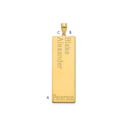 14K Yellow Gold 2 Name Family Pendant