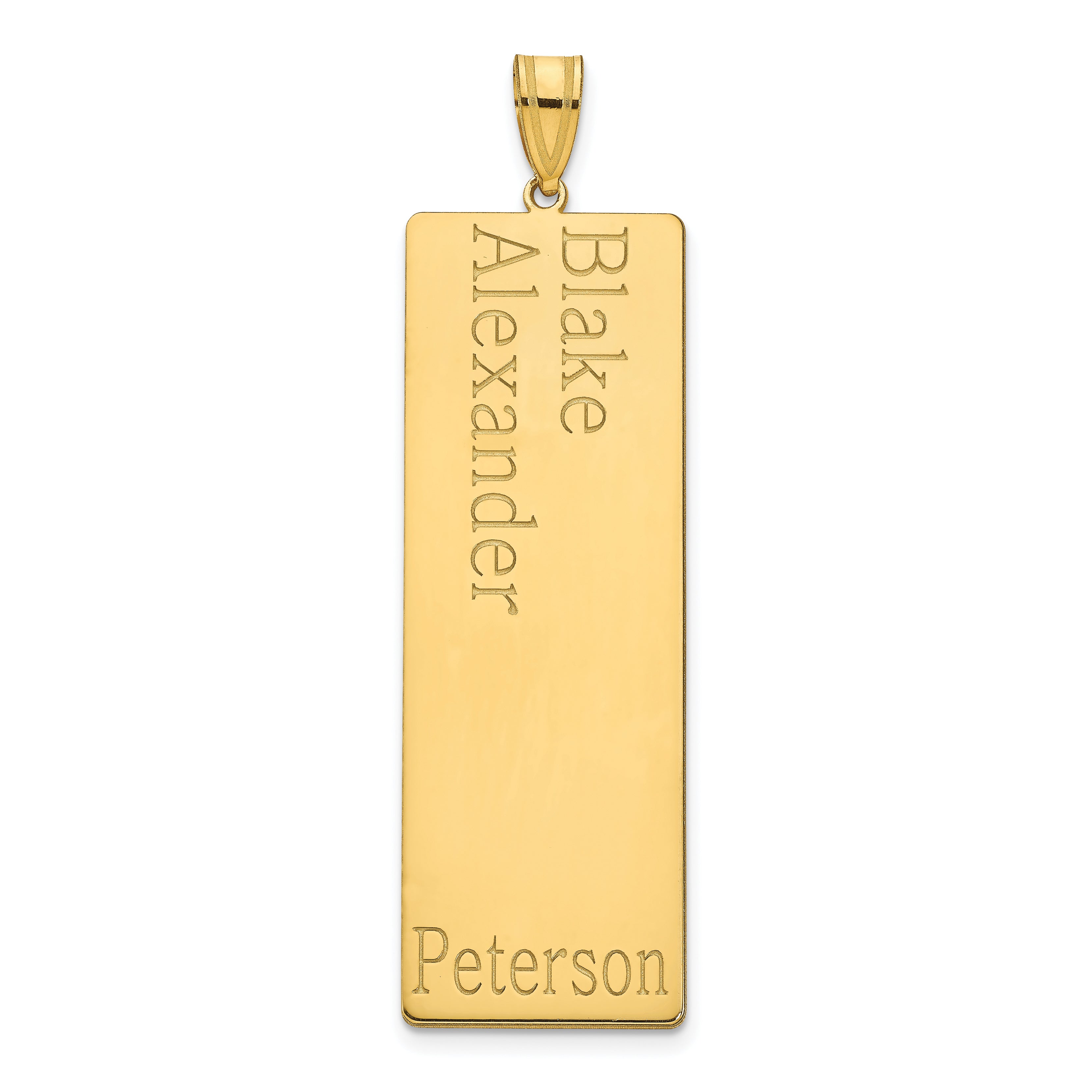 14K Yellow Gold 2 Name Family Pendant