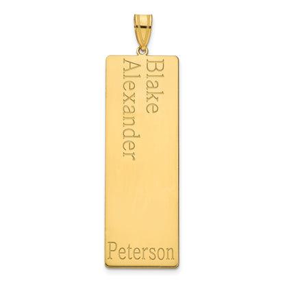 14K Yellow Gold 2 Name Family Pendant