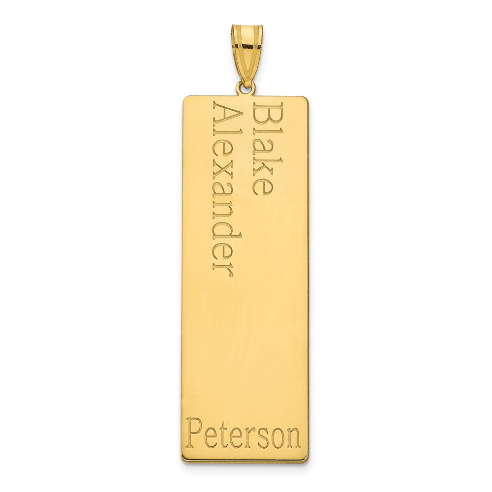 14K Yellow Gold 2 Name Family Pendant