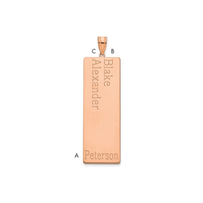 14K Rose Gold 2 Name Family Pendant
