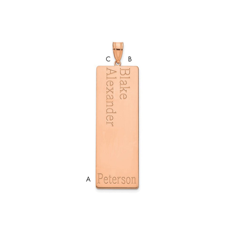 14K Rose Gold 2 Name Family Pendant