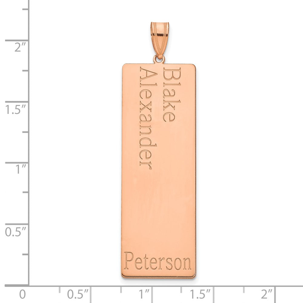 14K Rose Gold 2 Name Family Pendant