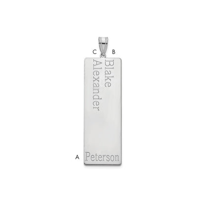 Sterling Silver Silver/Rhodium Plated 2 Name Family Pendant