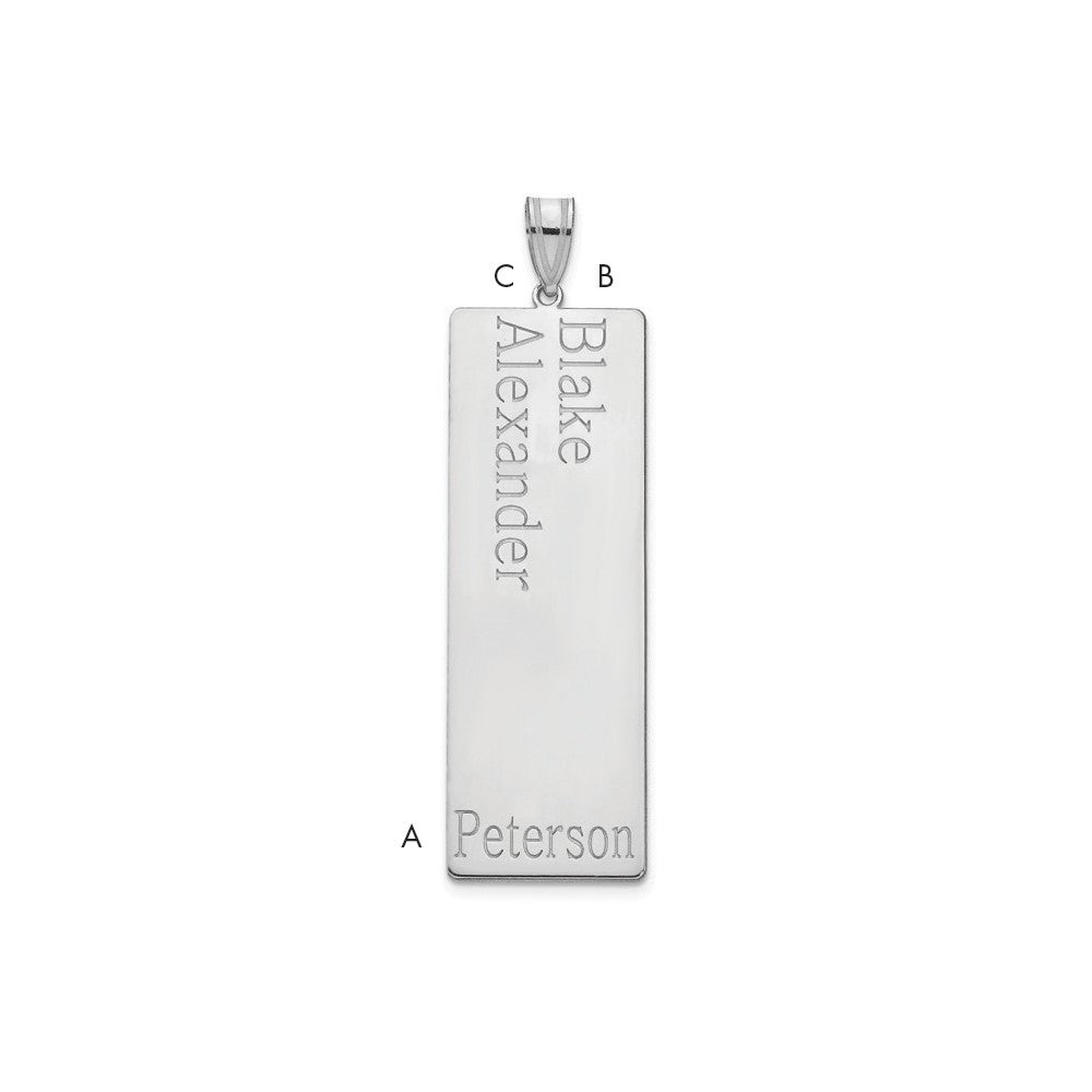 14K White Gold 2 Name Family Pendant