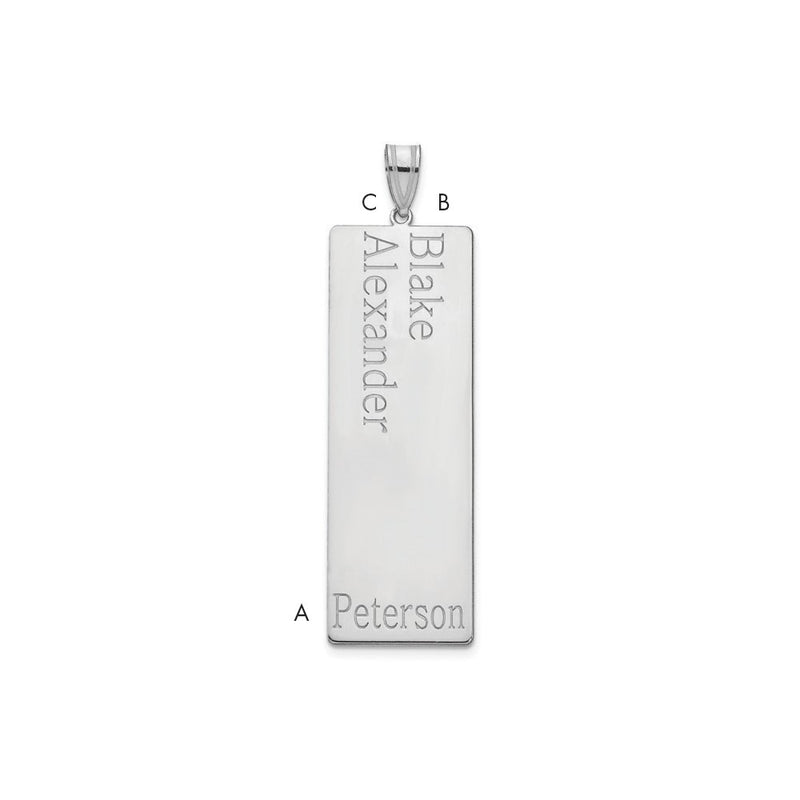 14K White Gold 2 Name Family Pendant