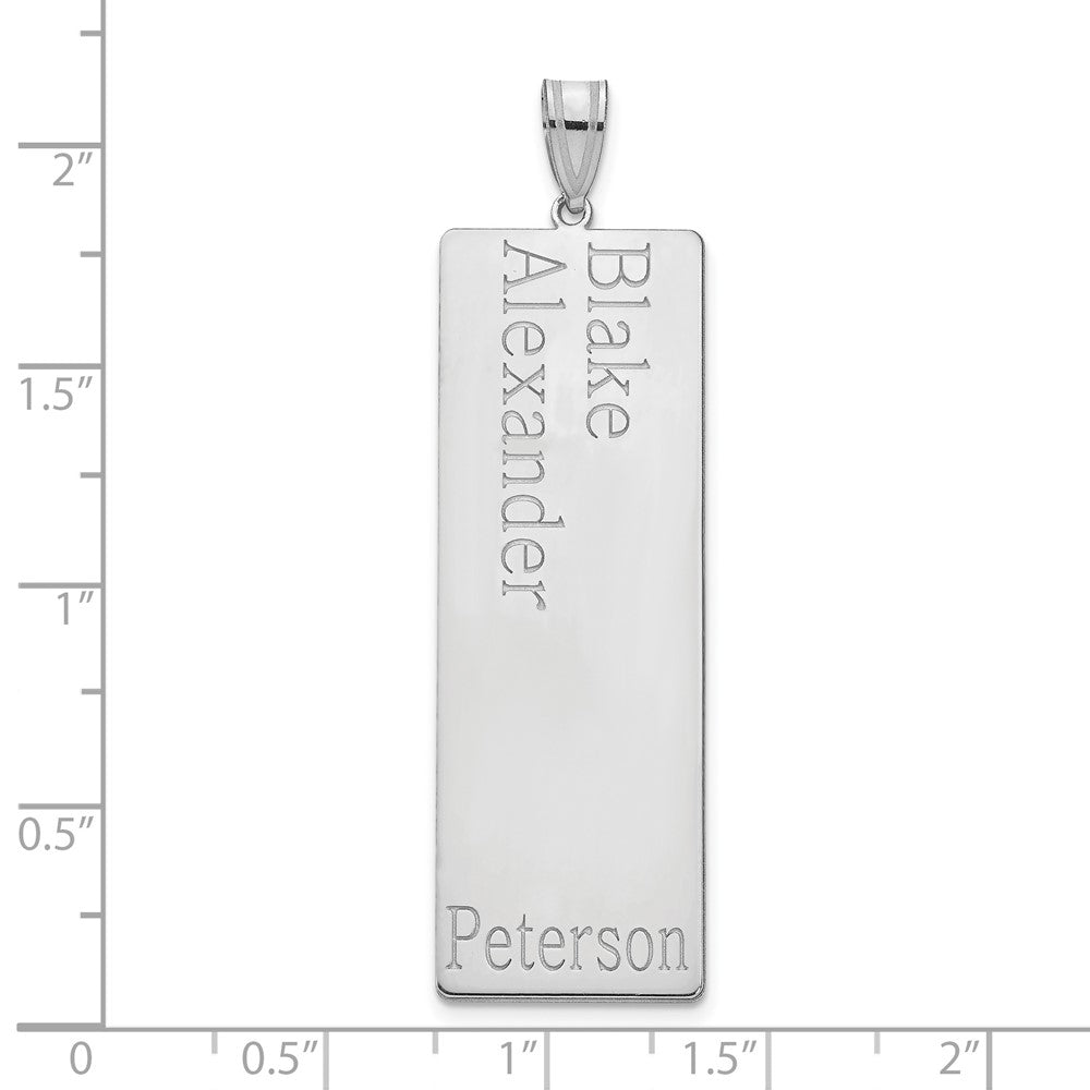Sterling Silver Silver/Rhodium Plated 2 Name Family Pendant
