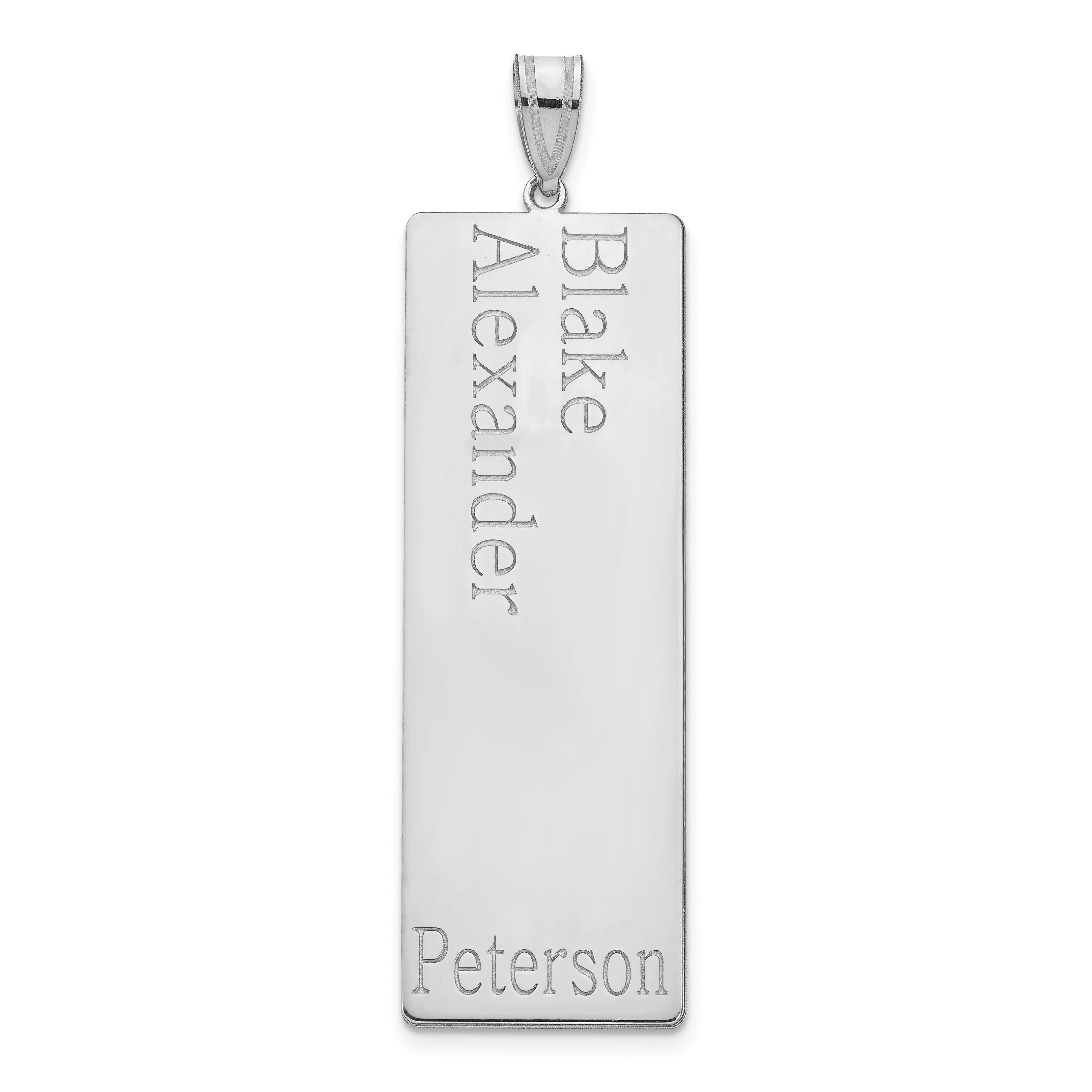 14K White Gold 2 Name Family Pendant
