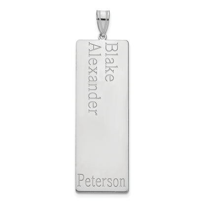 14K White Gold 2 Name Family Pendant