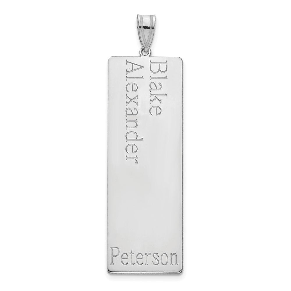 14K White Gold 2 Name Family Pendant