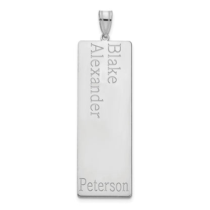 14K White Gold 2 Name Family Pendant