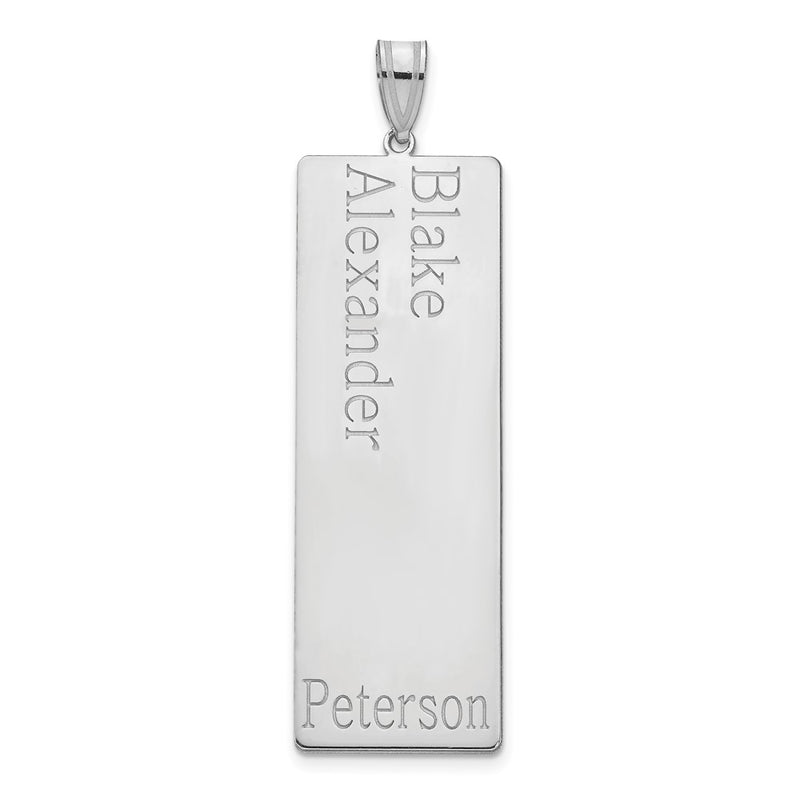 14K White Gold 2 Name Family Pendant