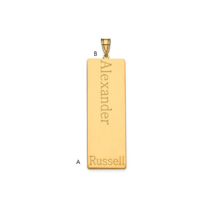 14K Yellow Gold 1 Name Family Pendant