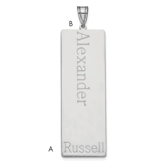 14K White Gold 1 Name Family Pendant
