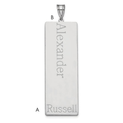 14K White Gold 1 Name Family Pendant