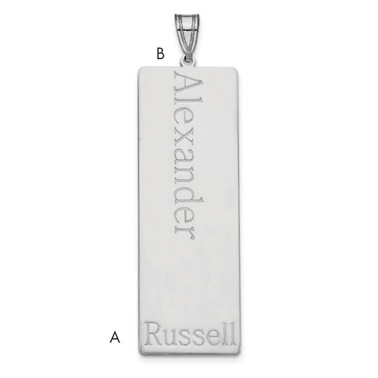 14K White Gold 1 Name Family Pendant