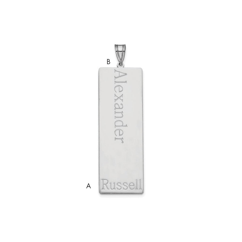 14K White Gold 1 Name Family Pendant