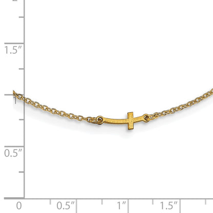 Gold Plated Sterling Silver/Gold Brushed 1 Initial/Symbol Necklace
