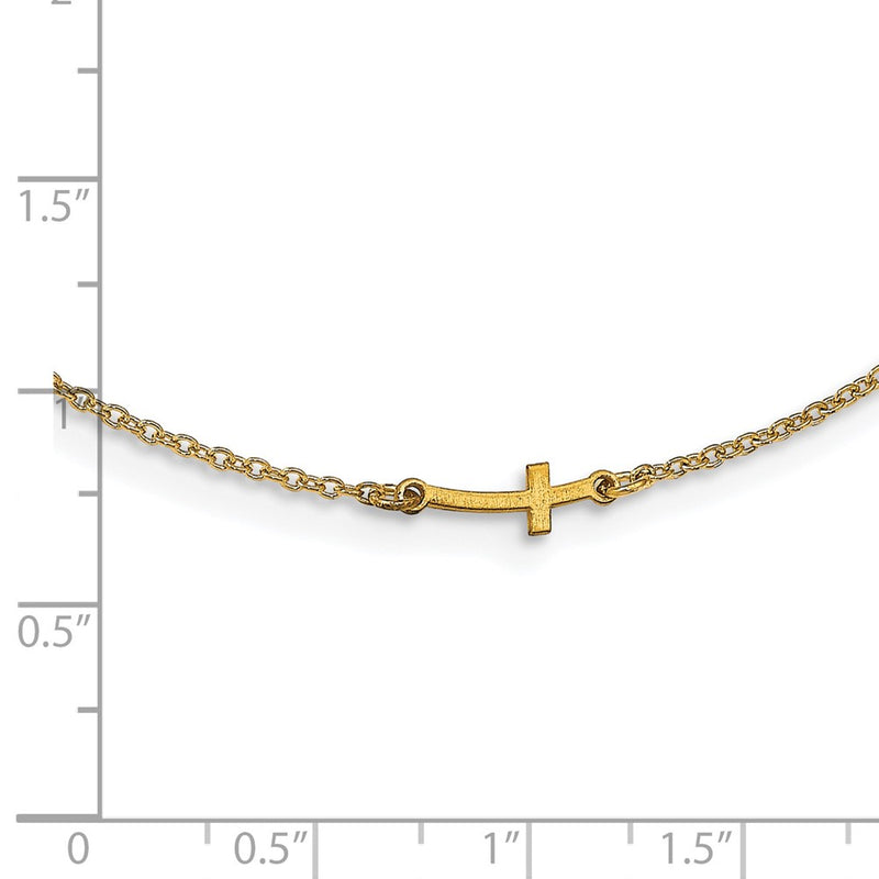 Gold Plated Sterling Silver/Gold Brushed 1 Initial/Symbol Necklace