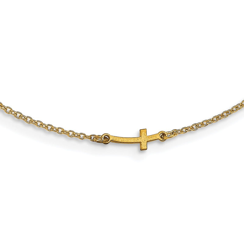 Gold Plated Sterling Silver/Gold Brushed 1 Initial/Symbol Necklace