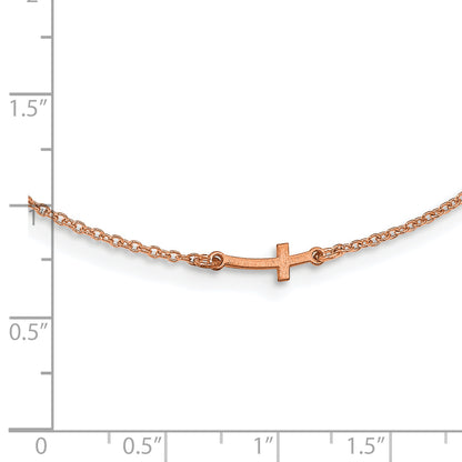 14K Rose Gold Brushed 1 Initial/Symbol Necklace