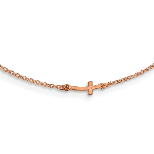 14K Rose Gold Brushed 1 Initial/Symbol Necklace