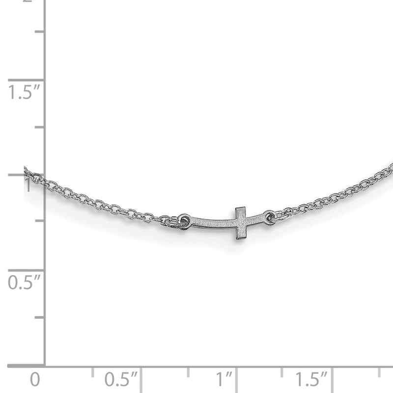 Sterling Silver Silver/Rhodium Plated Brushed 1 Initial/Symbol Necklace