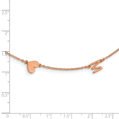 14K Rose Gold 2 Brushed Initial/Symbol Necklace