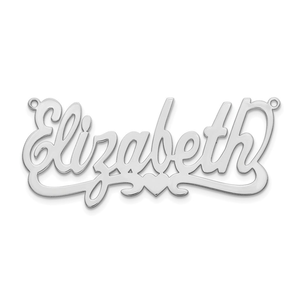 Sterling Silver Silver/Rhodium Plated Heart Name Plate