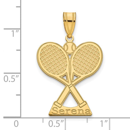 14K Yellow Gold Personalized Tennis Pendant