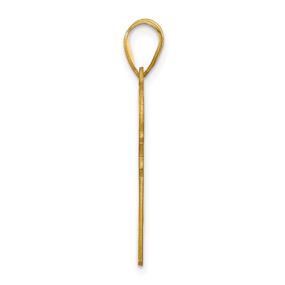 14K Yellow Gold Personalized Lacrosse Pendant