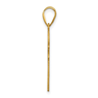 14K Yellow Gold Personalized Lacrosse Pendant