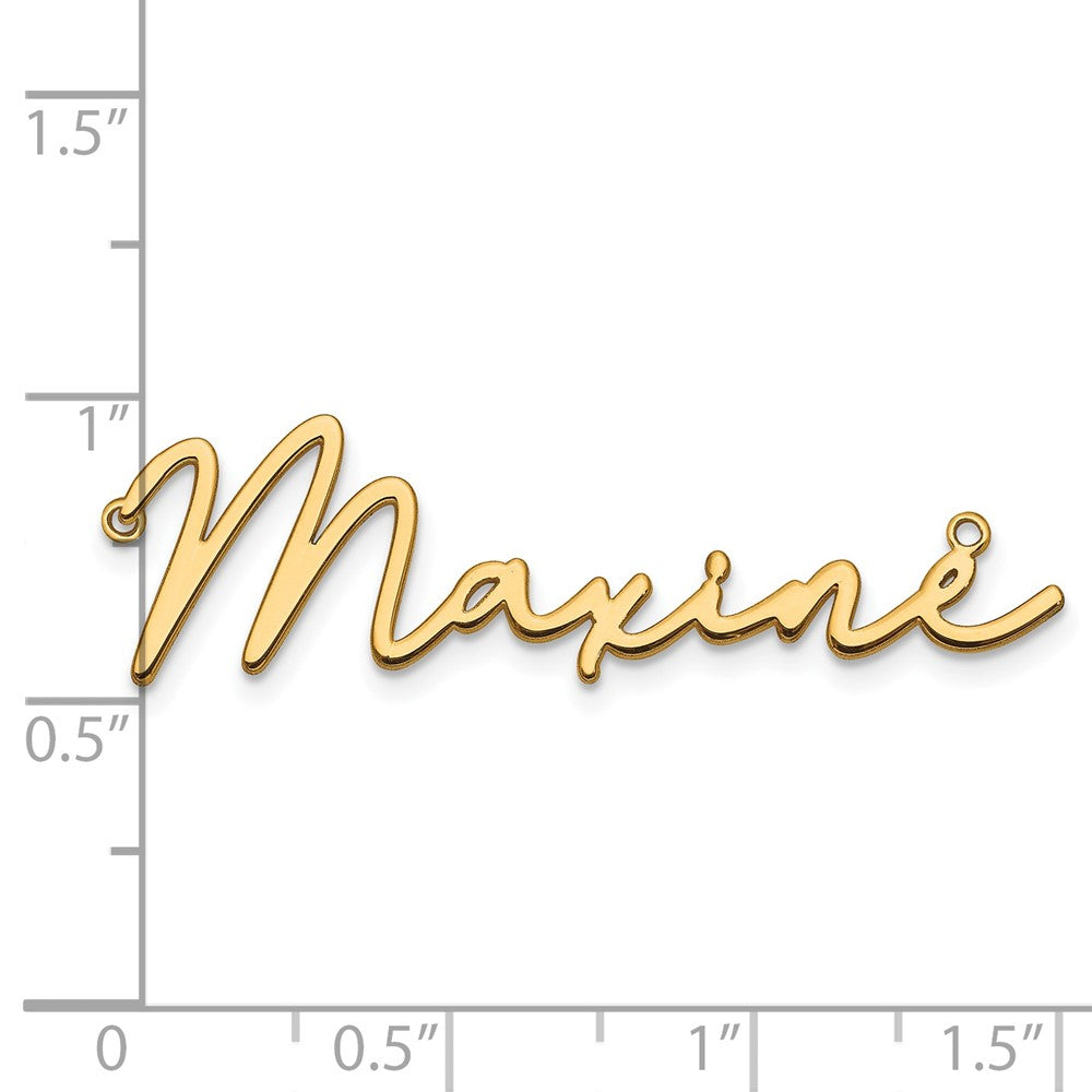 Gold Plated Sterling Silver/Gold Polished Bathinda Font Name Plate