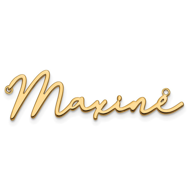 Gold Plated Sterling Silver/Gold Polished Bathinda Font Name Plate